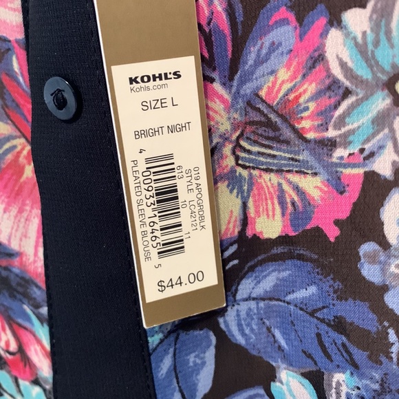 New NWT LAUREN CONRAD sheer blouse shirt L - Picture 3 of 6